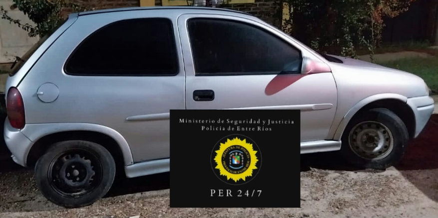 La policía recuperó en Gualeguaychú un automóvil robado en Buenos Aires