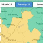 Alerta amarilla por tormentas para la zona oeste de Entre Ríos