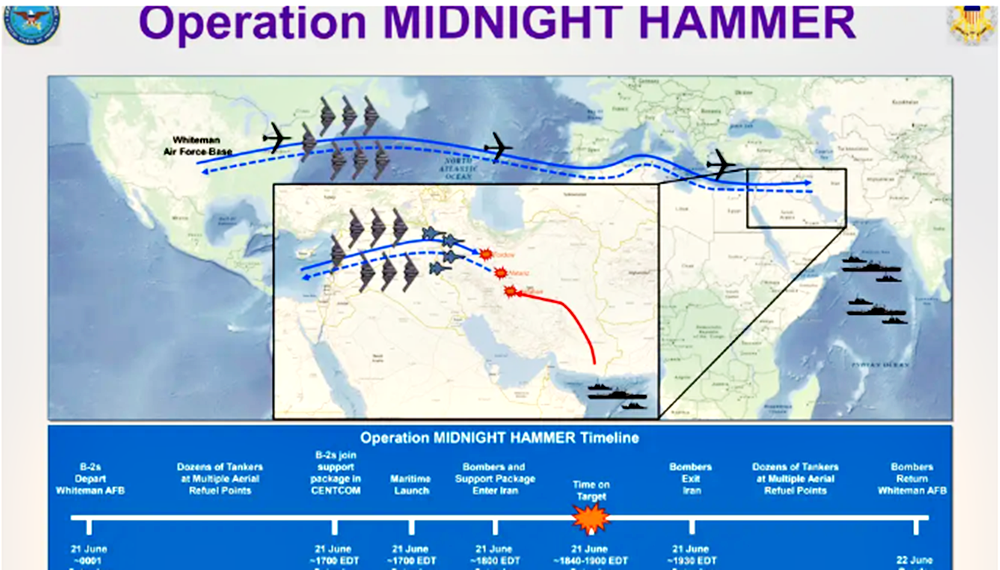Así ha sido la operación ‘Martillo de Medianoche’: 125 aviones, 75 misiles y 25 minutos para neutralizar a Irán