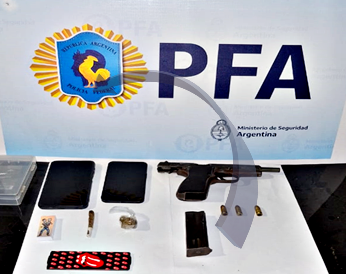 Parque Unzué: La PFA detiene a un hombre y le secuestran una pistola 9mm con numeración suprimida, estupefacientes y un auto de alta gama
