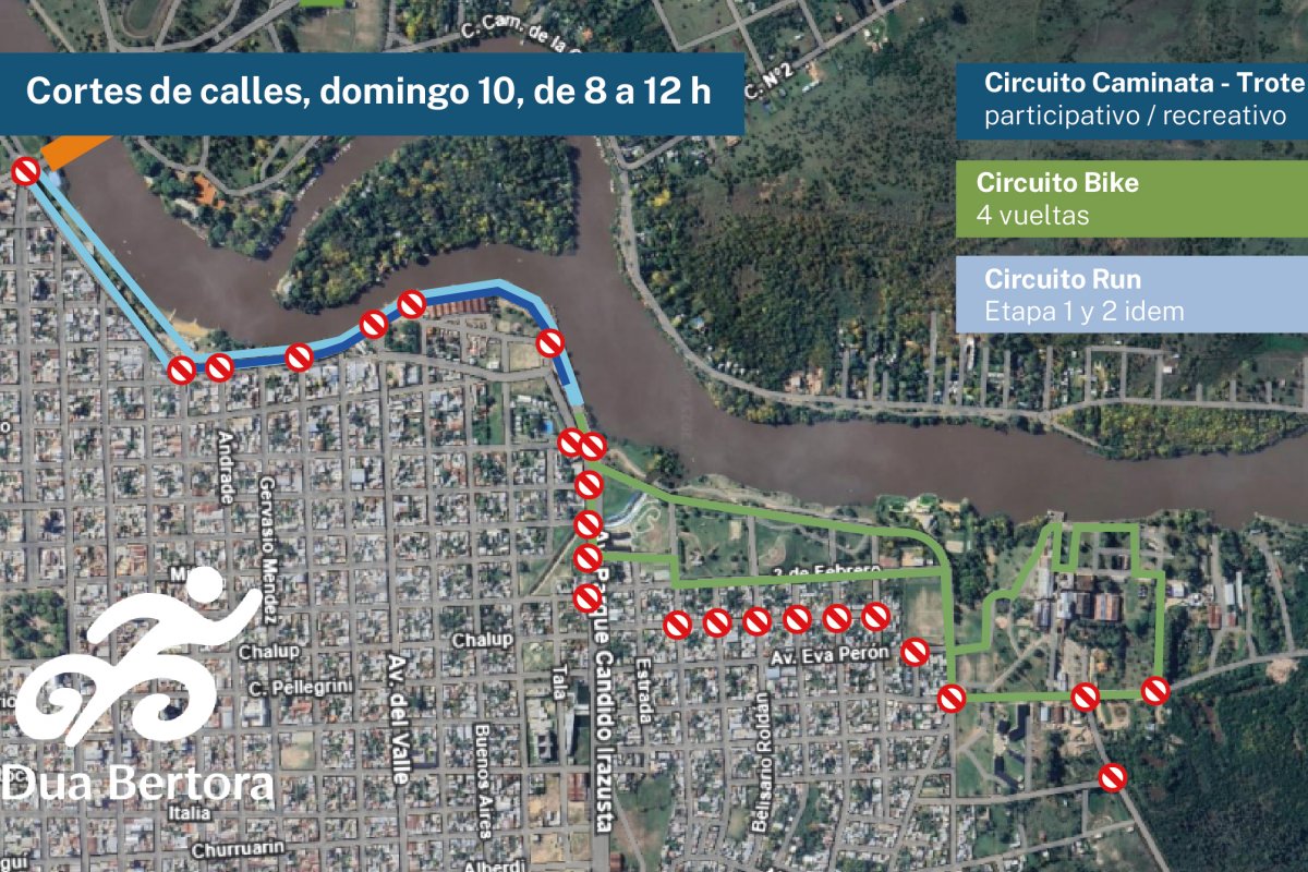 Este domingo 10 de agosto, de 8 a 12 horas, habrá cortes de tránsito en distintos puntos de la ciudad