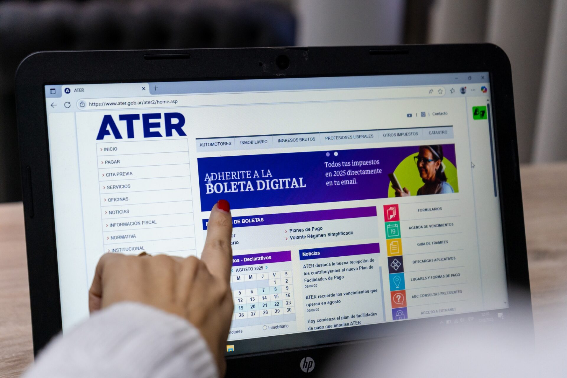 ATER recuerda los vencimientos que operan en septiembre