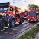 Defensa Civil acompañó el operativo para controlar un incendio en Avenida Parque