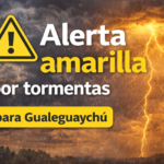 Alerta amarilla por tormentas para este martes en Gualeguaychú