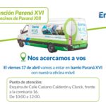 Enersa acerca su Oficina Móvil a vecinos de Paraná XVI y Paraná XIII